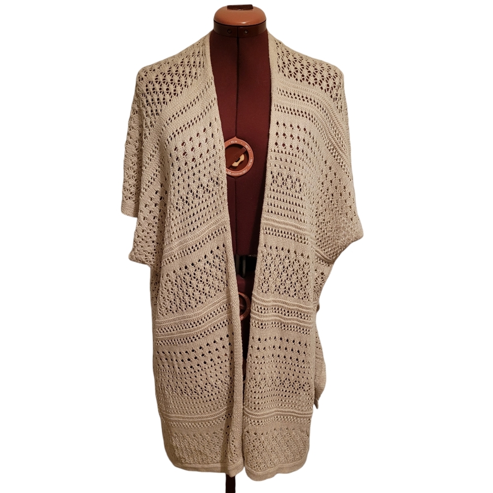 Dynamite Knit Short Sleeved Beachy Cardigan Cover-up, Size XS/S